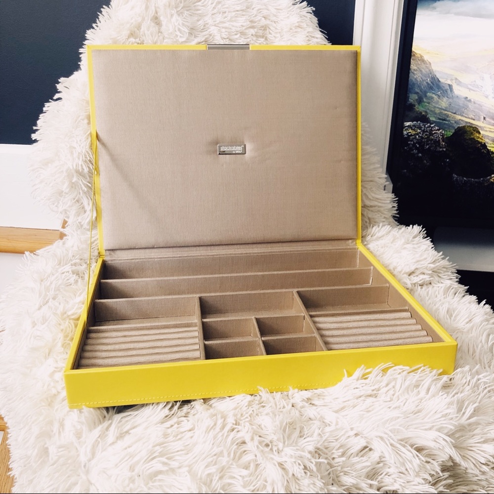 Wolf Designs yellow stackable jewelry box